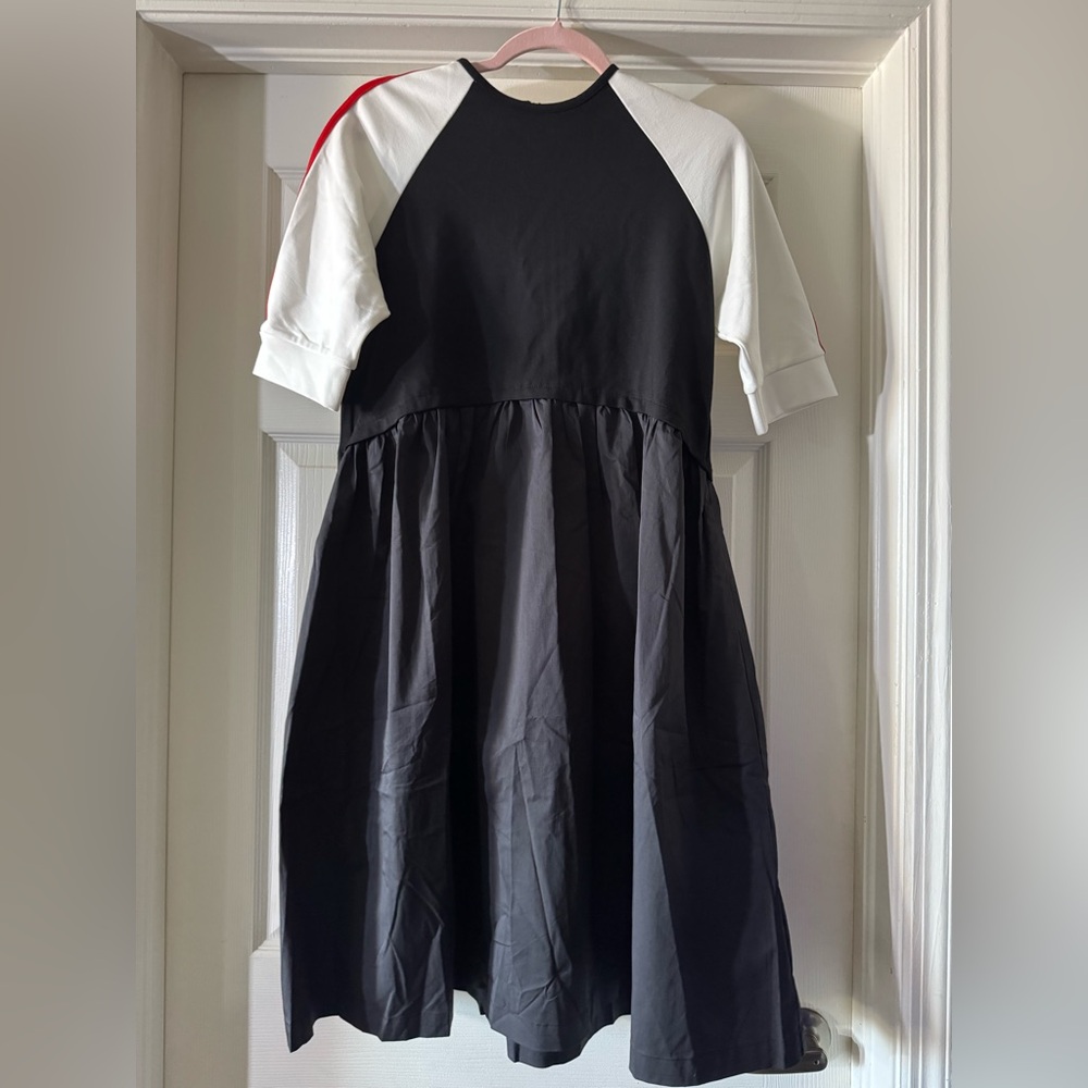 Aleeza Paris Sport Black Dress with Red Strip on SleeveSz Xs (S). SOFT AND COMFY